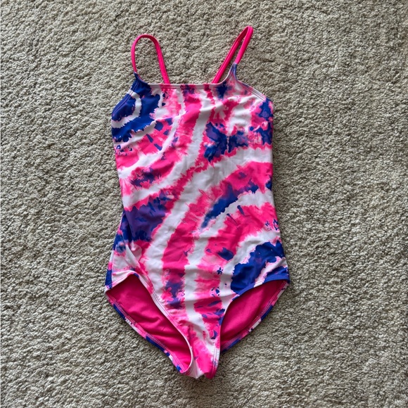 Justice Other - Justice Pink & Blue Tie-Dye One-Piece Swimsuit